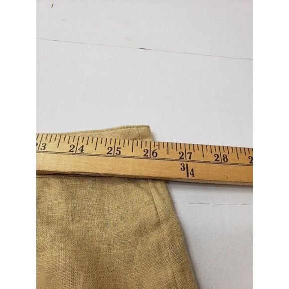 Fe Noel Womens Yoke Pants High Rise Drawstring Linen Blend Beige Sz 28 PLUS SIZE - Picture 8 of 9